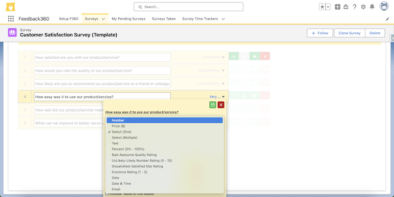 Configure questions