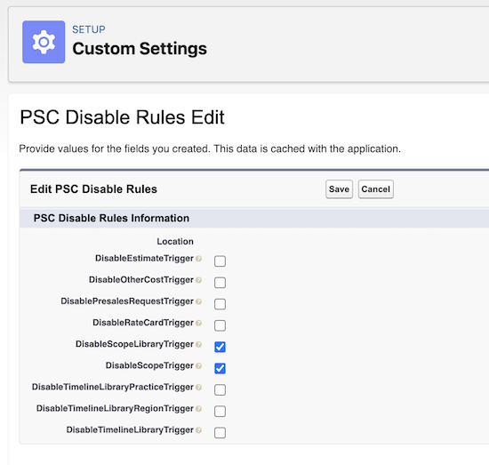 Custom setting to stop triggers